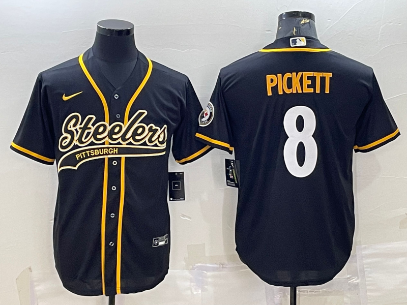 Men's Pittsburgh Steelers Kenny Pickett #8 Black Jersey